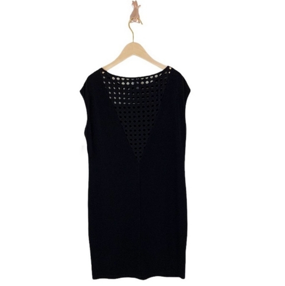 Clara Sun Woo Dresses Clara Sun Woo Perforated Trim Black Dress